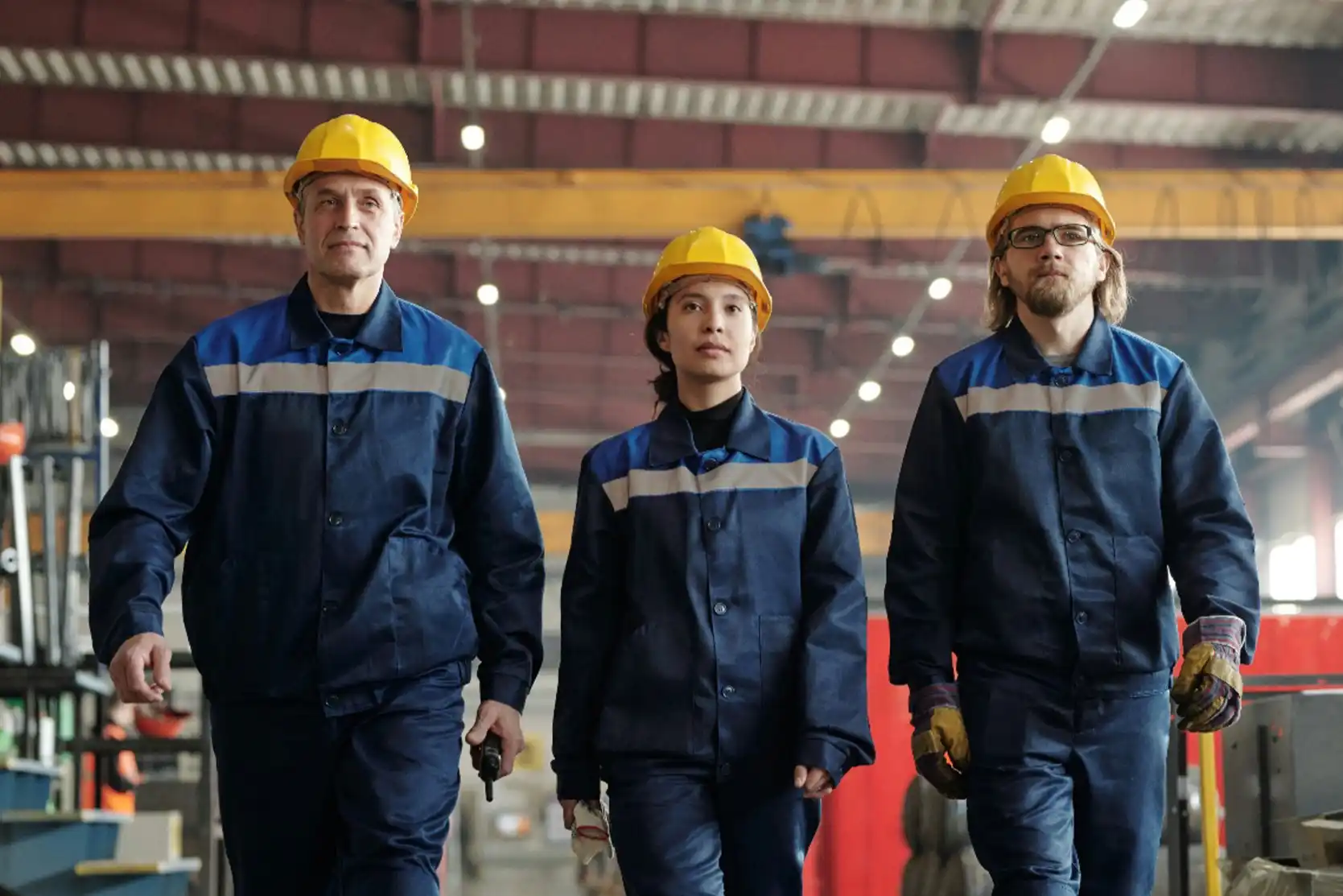 manufacturing experts testing a product